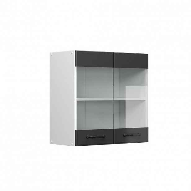 Vicco SKLENĚNÁ KUCHYŇSKÁ SKŘÍŇKA R-Line Antracitový venkovský dům 60 cm