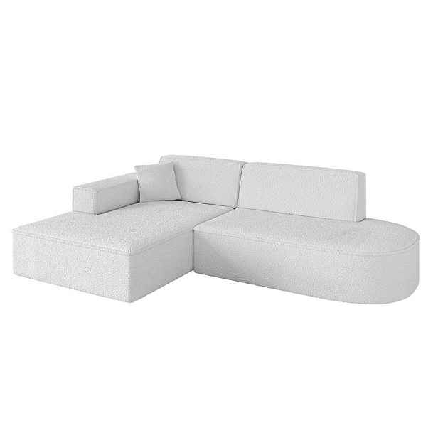 ALTDECOR ROHOVÁ SEDAČKA s otomanem, levá IREA-L1-v4 232x165x77 Bílá Buklé