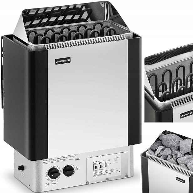 Elektrická kamna Uniprodo 8 kW 8-12 m3 IPX4 110°C 400 V
