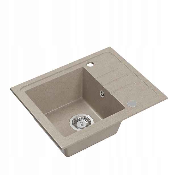 Quadron Ben 116 Granitový dřez Baterie 1 Komora 55x44 cm Béžová/ocel