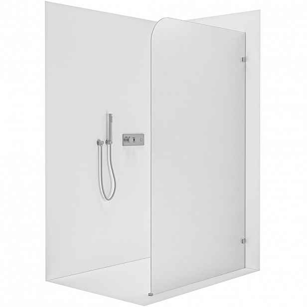 Sprchová zástěna Walk-in Orbis - Pravá - 8 mm - chrom, mléčné sklo - 80x200 cm