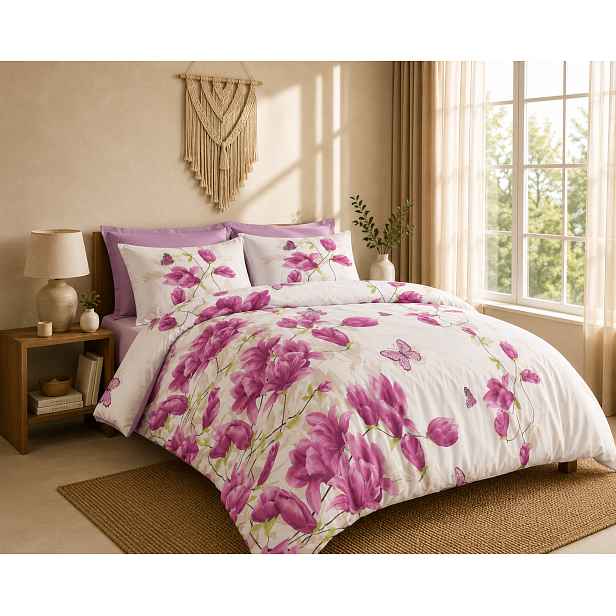 TP Prodloužené bavlněné povlečení 140x220+70x90 Magnólie elegant