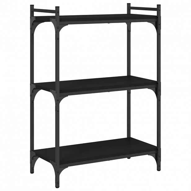 vidaXL Knihovna se 3 policemi černá 60 x 30 x 86 cm kompozitní dřevo