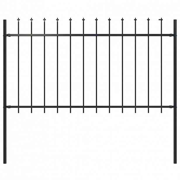 vidaXL Zahradní plot Woerden s kopím nahoře ocelový 170 x 100 cm černý