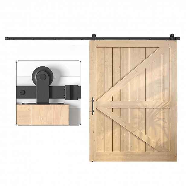 Systém posuvných dveří Barn Door Loft Lišta černá Sada 396 cm