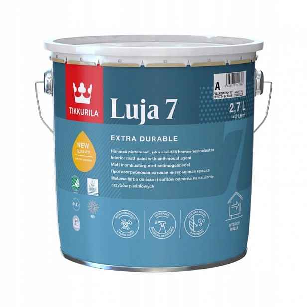 Barva do kuchyně, koupelny Tikkurila Luja 7 Paint Matt Baza A 2,7L bílá