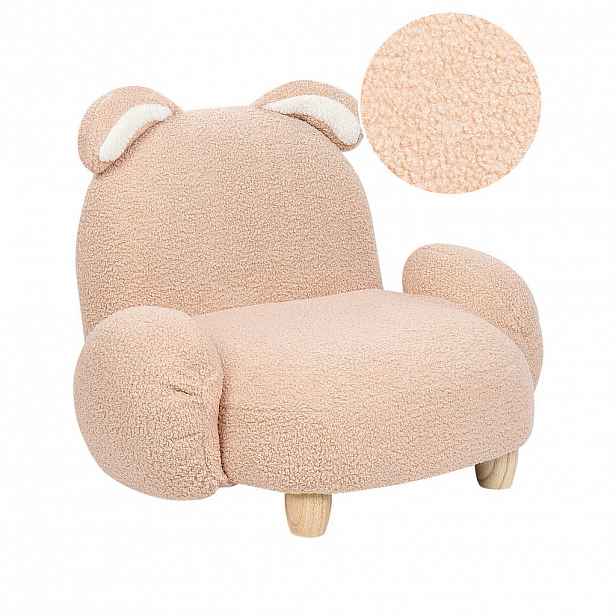 Beliani DĚTSKÉ KŘESLO Teddy-Optik béžové Tierform Hase Kanna