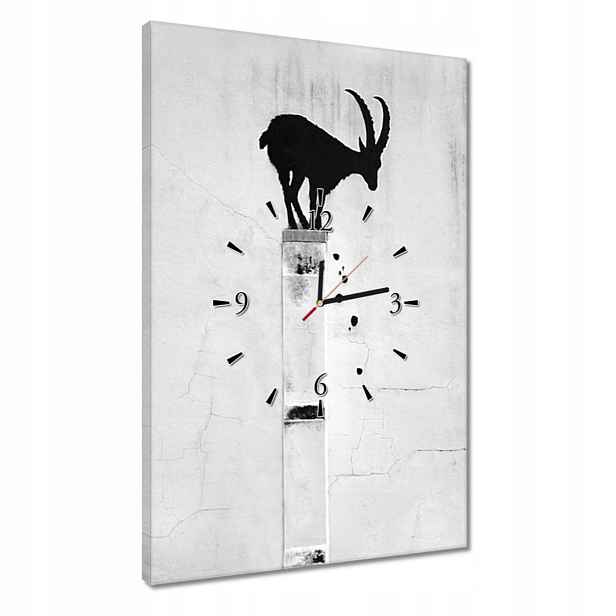 Hodiny 40x60 Kozica Banksy Gazela horská Nedostatek soukromí Mural