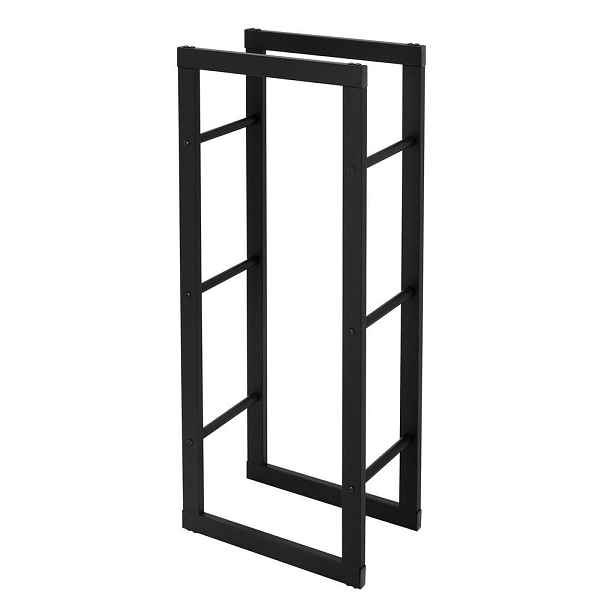 ML-DESIGN POLIČKA NA DŘEVO DO KRBU 40 x 100 x 25 cm, obdélníková, černá, z oceli