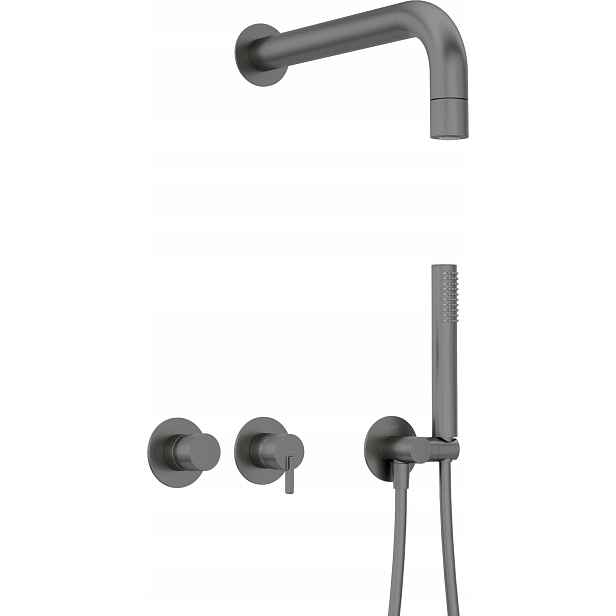 Podomítkový sprchový set Silia s vodorovnou baterií a designem titanium