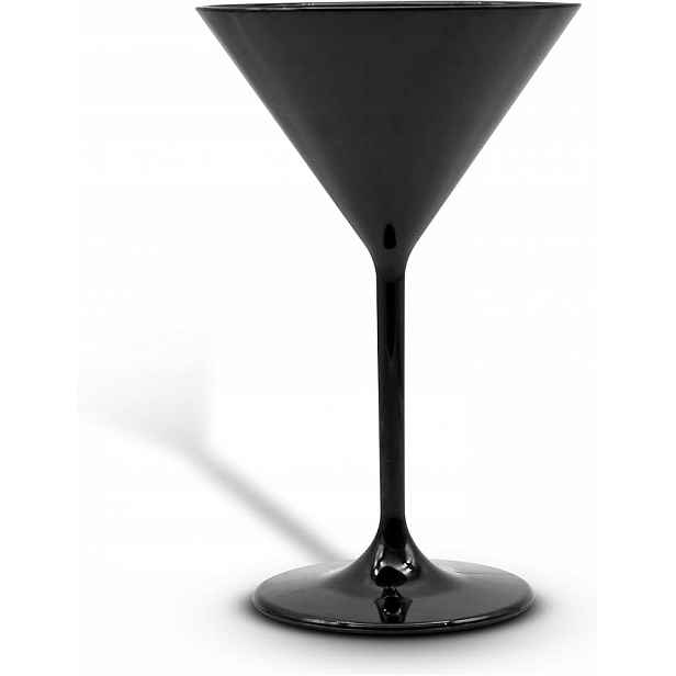 Skleničky Martini Plastové 12 Ks Černé Nerozbitné 260 Ml