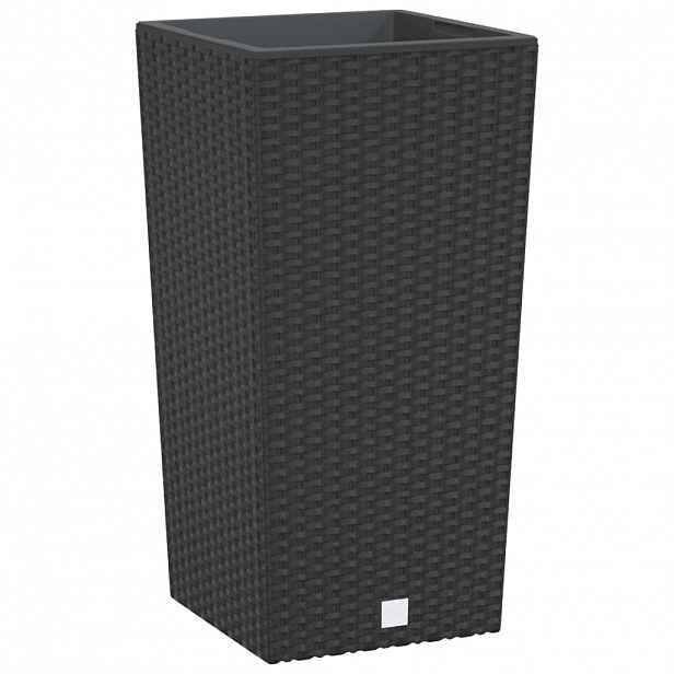vidaXL Truhlík s odnímatelnou vložkou antracit 11 / 26,5 l PP ratan
