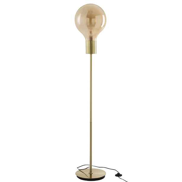 Zlatá skleněná stojací lampa ve tvaru žárovky Baloon - Ø 30*160cm J-Line by Jolipa