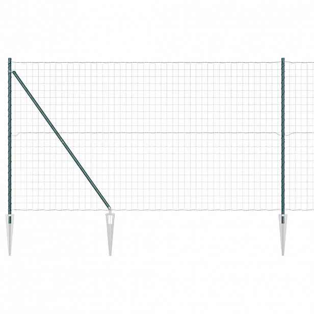 vidaXL Evropský plot se hroty 10 x 1,6 m Ocel potažená PVC Zelená