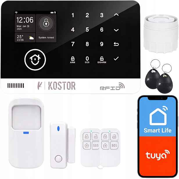Bezdrátový alarm Gsm WiFi s aplikací Tuya, sada, Kostor SAD005