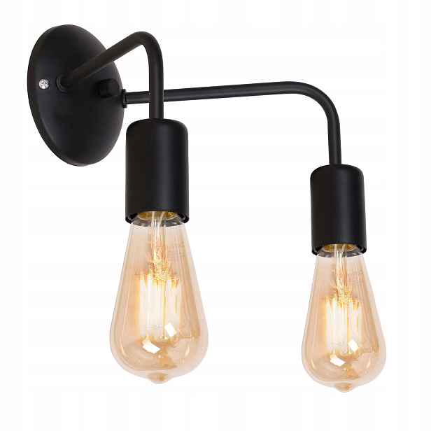 Industriální minimalistické dvojité černé nástěnné svítidlo do ložnice Luminex