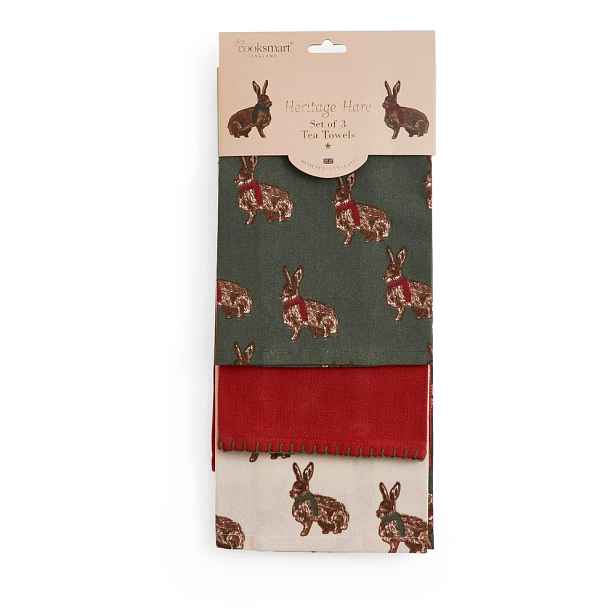 Utěrky v sadě 3 ks 45x65 cm Heritage Hare – Cooksmart ®