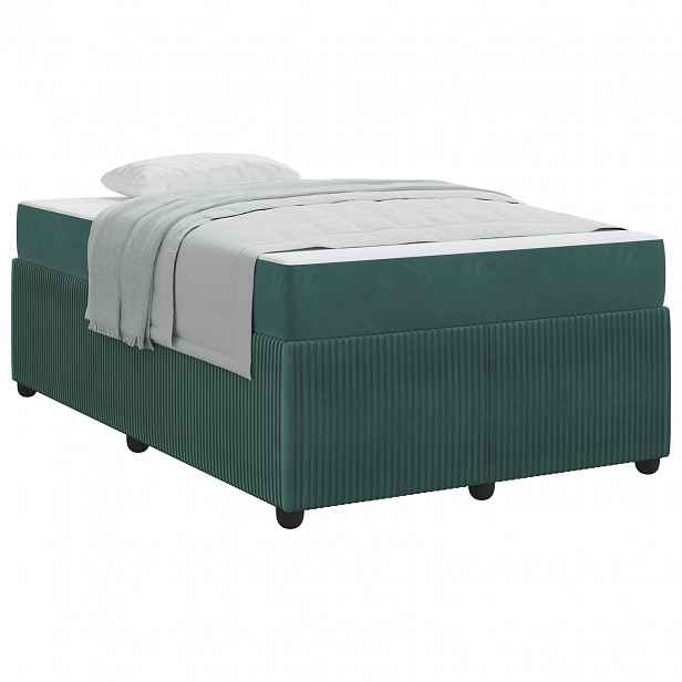 vidaXL Rám postele Tmavě zelená 120 x 190 cm textil