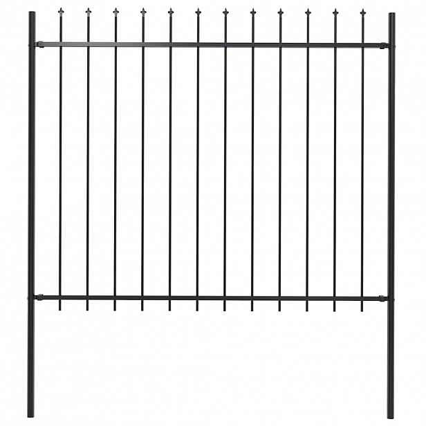 vidaXL Zahradní plot Woerden s kopím nahoře ocelový 170 x 150 cm černý