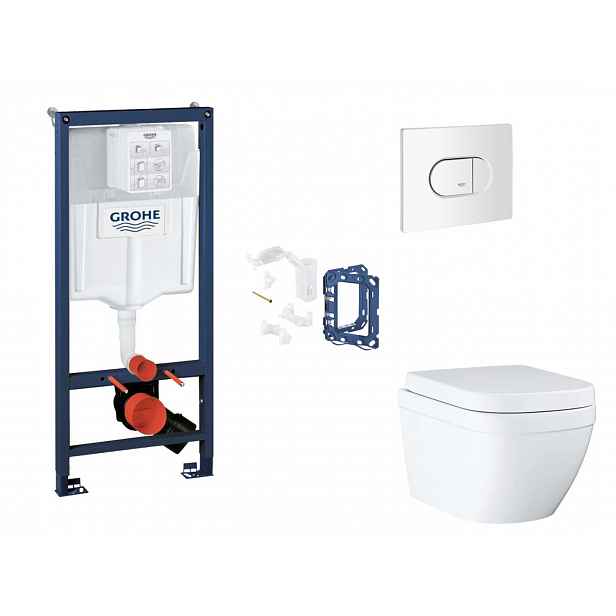 Grohe Rapid SL - Set předstěnové instalace, klozetu, sedátka SoftClose, tlačítka Arena Cosmopolitan a sady pro vhazování tablet, Triple Vortex, alpská