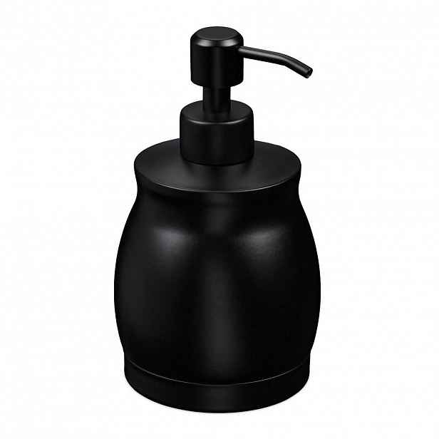 Relaxdays DÁVKOVAČ MÝDLA Černá matná nerezová ocel 390 ml