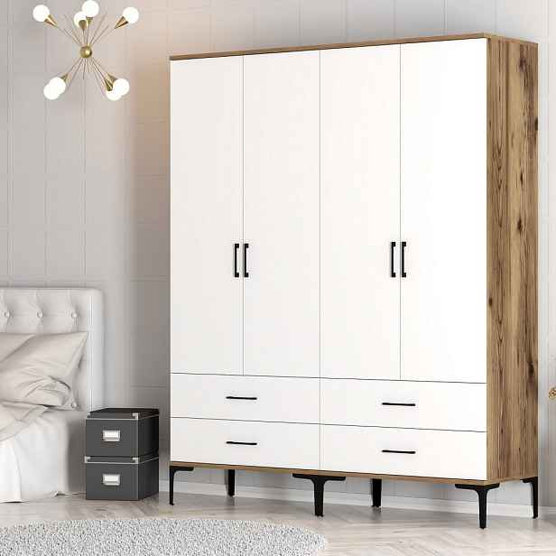 Šatní skříň Kumsal TT - Walnut, White