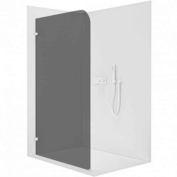 Sprchová zástěna Walk-in Orbis L/P - 8 mm - bílá matná, grafitové sklo - 70x200 cm