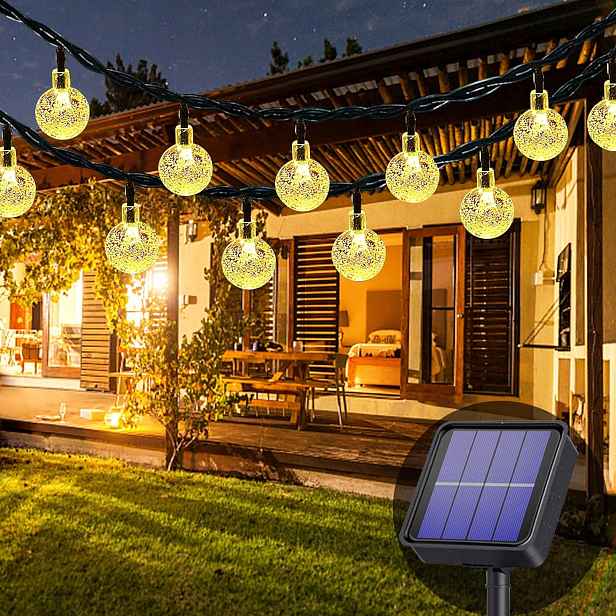 Světelný Řetěz Pro Venkovní Použití, 50 Led Diod, 8 Solárních Režimů
