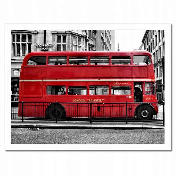 Plakáty v rámu 40x30 Červený autobus Londýn