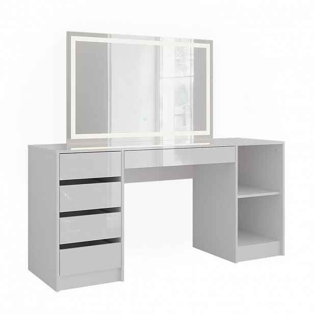 Vicco TOALETNÍ STOLEK Sherry Bílá/bílý vysoký lesk 158.2 cm s LED zrcadlem