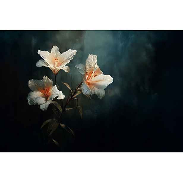 Fototapeta Flizelina Příroda Květiny Bílé Lilie Chiaroscuro 208x146 130g