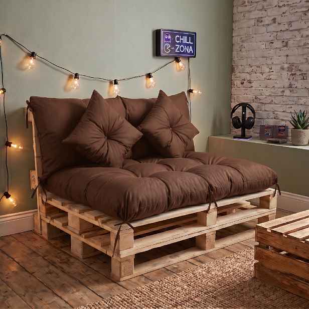 Interiérový polstr na palety CHILL ZONE 22 relax, gaming, mladé bydlení hnědá Mybesthome