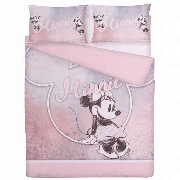 Modro-růžové povlečení 230x220 cm Minnie Mouse