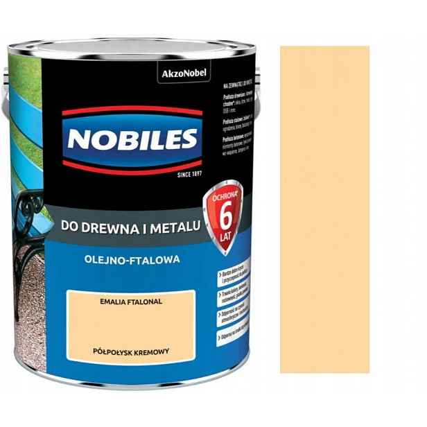 Nobiles Ftalonal Barva Na Dřevo A Kov 5L Pololeský Krém