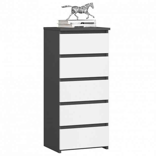 RAUMHIRSCH FURNITURE KOMODA grafitově šedá, bílá 92/40/35