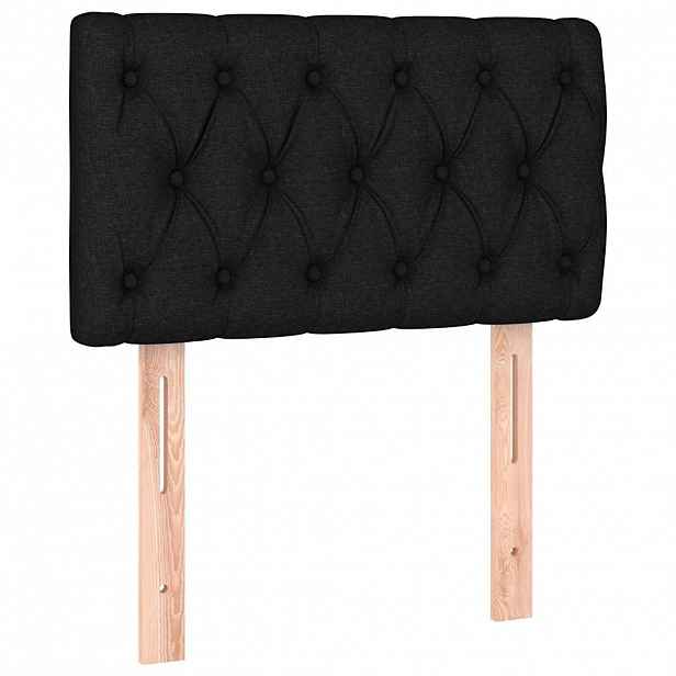 vidaXL Čelo postele černé 80 x 7 x 78/88 cm textil