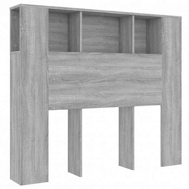 vidaXL Čelo postele s úložným prostorem šedé sonoma 120x18,5x102,5 cm