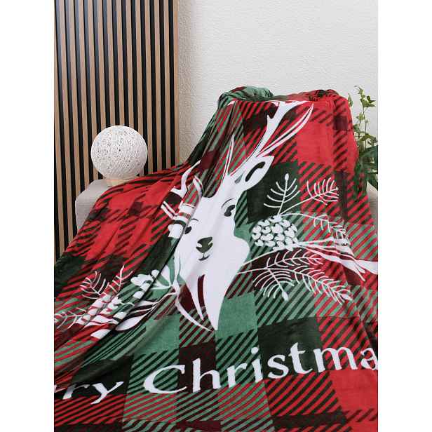 MKLuzkoviny.cz Deka mikroplyš 150 × 200 cm – Merry Christmas