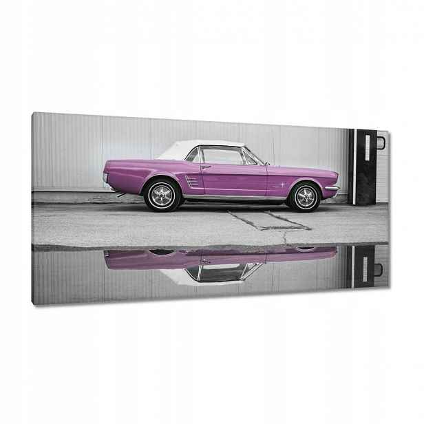 Obrazy 115x55 Ford Mustang Pudrová růžová