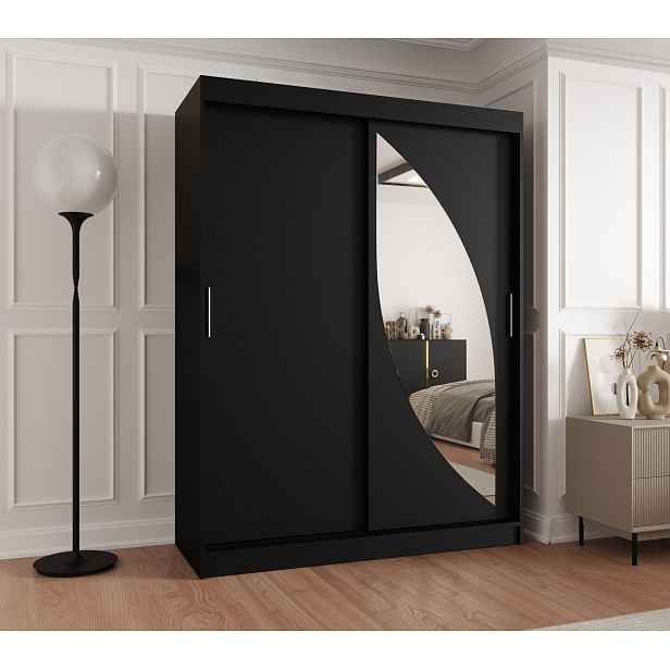 Šatní skříň Abi Milo Rozměry: 150 cm, Barva korpusu + barva dveří: Černá + Černá