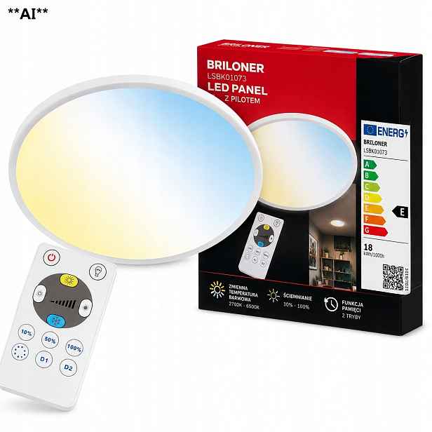 Stropní Svítidlo Led stropní svítidlo 22W 3000lm s dálkovým ovládáním, stmívatelná, 2700-6500K, 42 cm