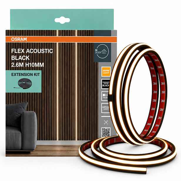 Led pásek Neon 24W pro Lamelu 3000K 10 mm 2,6 m, stmívatelný, černý Osram
