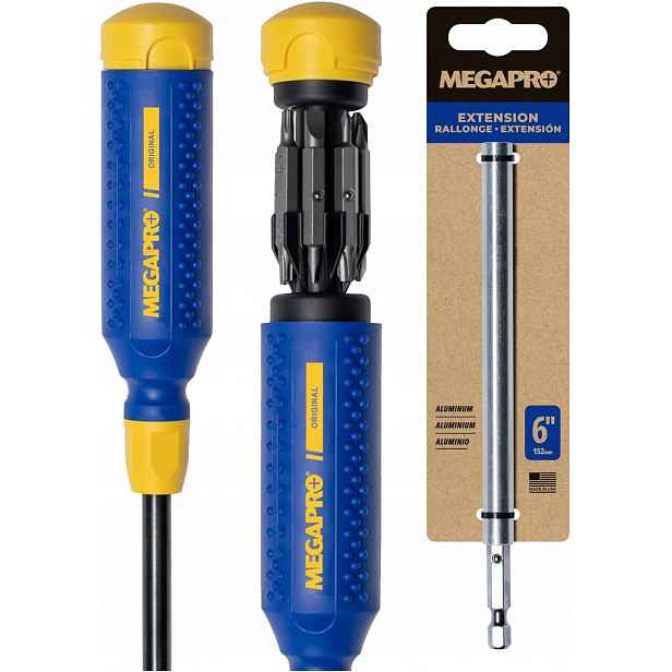 MegaPro Šroubovák s Vyměnitelnými Koncovkami Prodlužovač bitů 12,4 cm