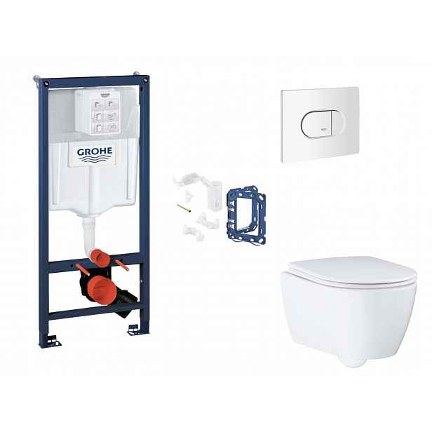 Grohe Rapid SL - Set předstěnové instalace, klozetu, sedátka SoftClose, tlačítka Arena Cosmopolitan a sady pro vhazování tablet, alpská bílá SANI11BB3