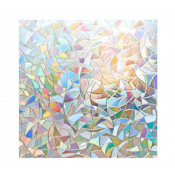 Fólie 60 x 1000 cm, statický geometrický vzor, duhový efekt