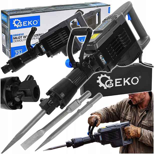 Úderové Bourací Kladivo 1700W 70J HEX30 Chlazené Olejem Dláto