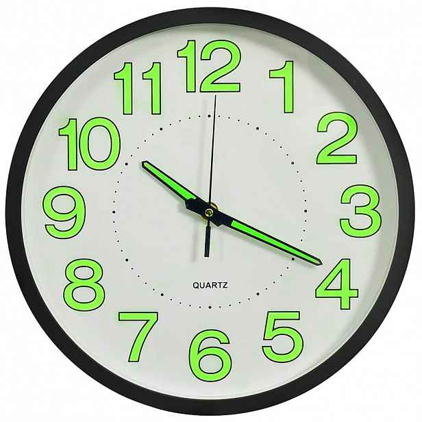 vidaXL Svítící nástěnné hodiny černé 30 cm