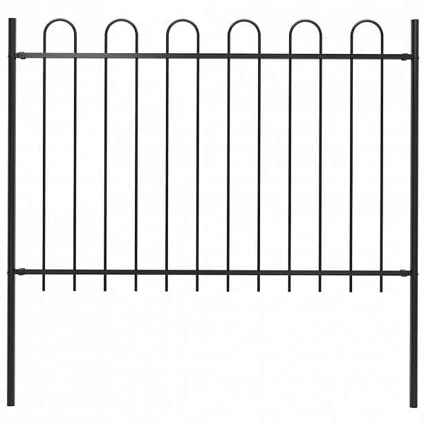 vidaXL Zahradní plot BOXTEL s obručí nahoře ocelový 170 x 120 cm černý