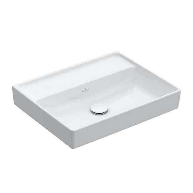 Villeroy & Boch Collaro - Umyvadlo 55x44 cm, bez přepadu, bez otvoru pro baterii, CeramicPlus, alpská bílá 4A3358R1