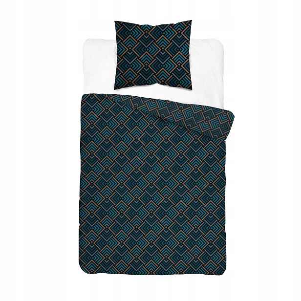 Povlečení 140x200 tmavě modré s drobnými barevnými kosočtverci Home Satin